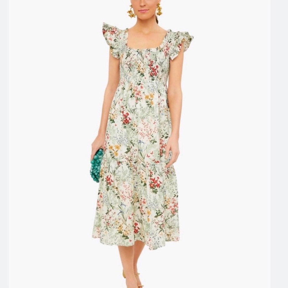 Tuckernuck Sun Faded Mallie Floral Ruffle Sleeve Dress Small